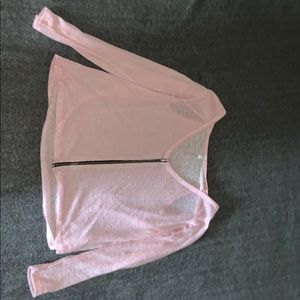 Pink zip in front crop top